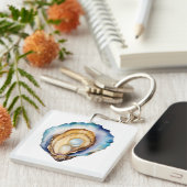 Porte-clés Coquille d'huître à l'aquarelle (Devant Droit)