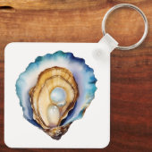Porte-clés Coquille d'huître à l'aquarelle (Verso)