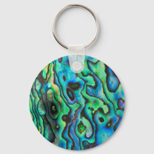 Porte-clés Coquille d'ormeau bleu azur