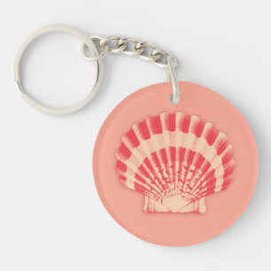 Porte-clés Coquille marine - corail et pêche
