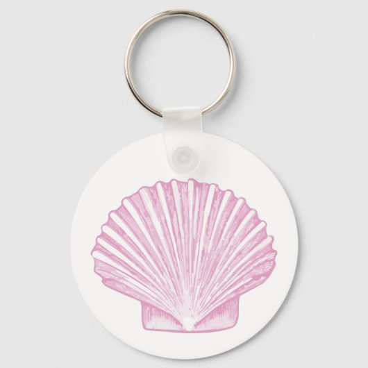 Porte-clés Coquille Saint-Jacques Rose Côtière (Recto)