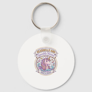 Porte-clés Coquilles de licorne et cornes scintillantes POD P