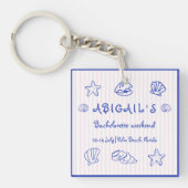 Porte-clés Coquilles de mer griffées à la main bachelorette r (Devant)