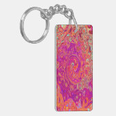 Porte-clés Corail Abstrait rétro et spirale de marbre pourpre (Devant gauche)