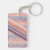 Porte-clés Corail bleu violet personnalisé Orange rayures rét (Dos)