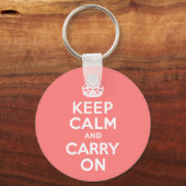 Porte-clés Corail clair Gardez le calme et continuer (Recto)