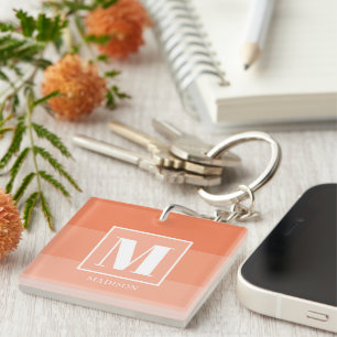 Porte-clés Corail Color Blocks Custom Monogramme Nom
