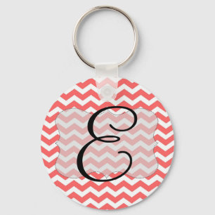 Porte-clés Coral Chevron Keyring initial