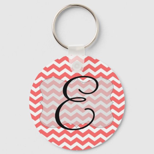 Porte-clés Coral Chevron Keyring initial (Recto)