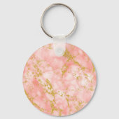 Porte-clés Coral Marble Parties scintillant or Élégant Monogr (Verso)