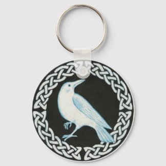 Porte-clés corbeau blanc
