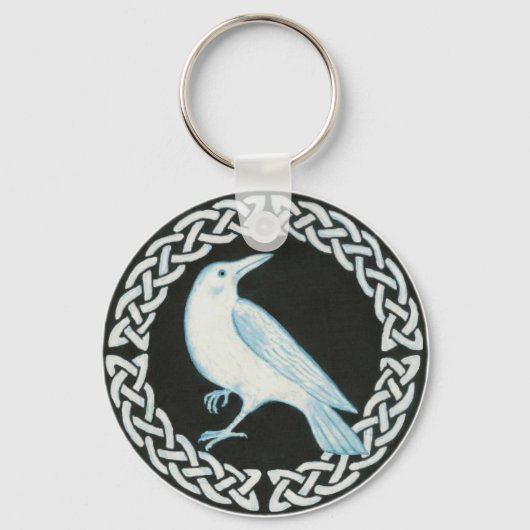 Porte-clés corbeau blanc (Recto)