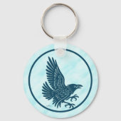 Porte-clés Corbeau bleu dansant (Recto)