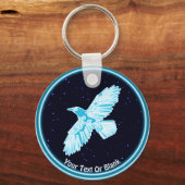 Porte-clés Corbeau bleu sur étoiles (Recto)
