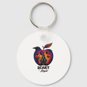 Porte-clés Corbeau de nuit effrayant Pomme Château hanté Spoo