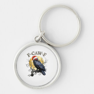 Porte-clés Corbeau drôle F-Caw-F Oiseau gothique Chapeau de N