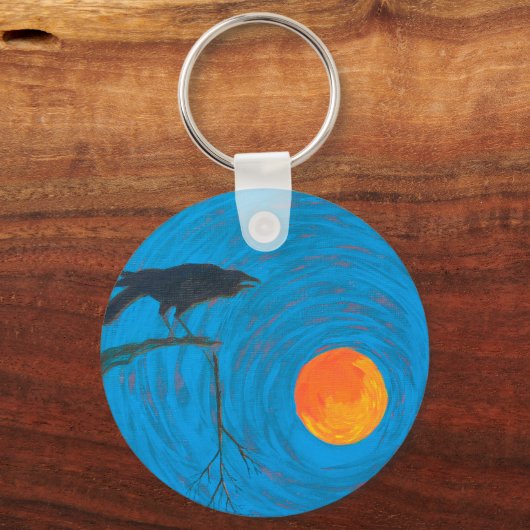 Porte-clés Corbeau et Pleine lune (Verso)
