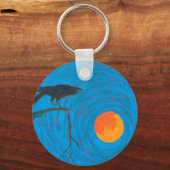 Porte-clés Corbeau et Pleine lune (Recto)