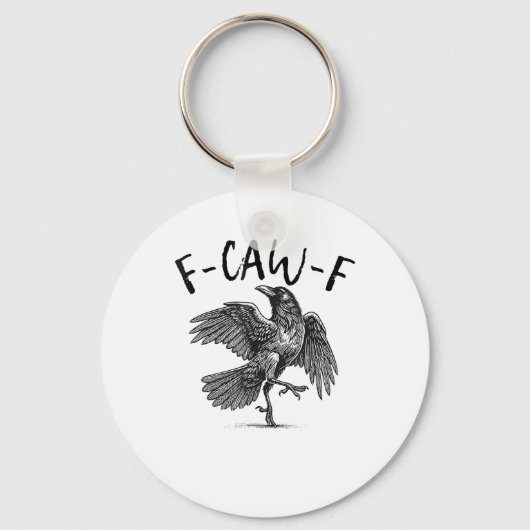 Porte-clés Corbeau, F-Caw-F Oiseau drôle (Recto)