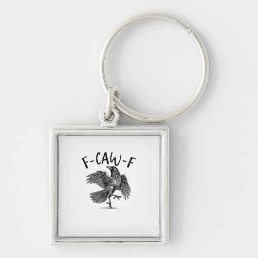 Porte-clés Corbeau, F-Caw-F Oiseau Drôle (Devant)