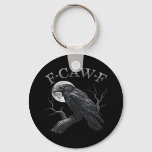 Porte-clés Corbeau F-Caw-F Oiseau Drôle Lune Gothique Humour