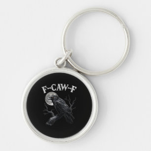 Porte-clés Corbeau F-Caw-F Oiseau Drôle Lune Gothique Humour