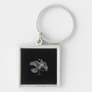 Porte-clés Corbeau, F-Caw-F Oiseau Drôle Lune Gothique Humour