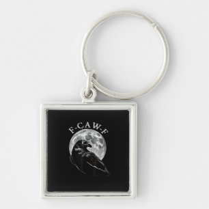 Porte-clés Corbeau F-Caw-F Oiseau Drôle Lune Gothique Humour