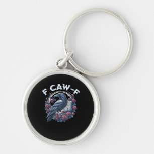 Porte-clés Corbeau graphique humoristique F-Caw-F pour hommes