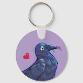 Porte-clés Corbeau Lavande Mignon (Verso)
