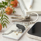 Porte-clés Corbeau Raven Koson Oiseau japonais (Devant droit)