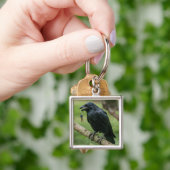 Porte-clés Corbeau sur une branche avec clé (main)