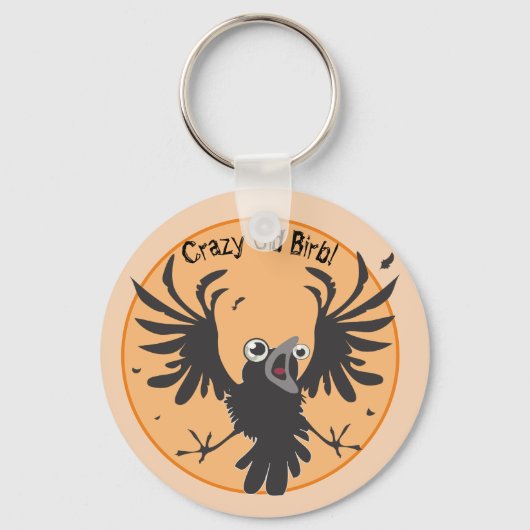 Porte-clés Corbeau vieux fou (Recto)