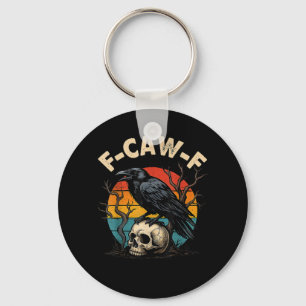 Porte-clés Corbeau Vintage F-Caw-F Oiseau Corbeau Humour Mème