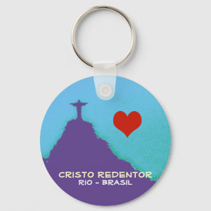 Porte-clés Corcovado, amour Rio-Brasil