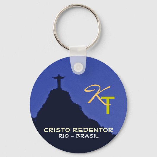 Porte-clés Corcovado, Rio, Brésil ajouter des initiales (Recto)