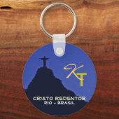 Porte-clés Corcovado, Rio, Brésil ajouter des initiales (Recto)
