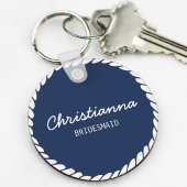 Porte-clés Corde bleu marine Ancre Mariage Bridesmaid
