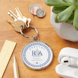 Porte-clés Corde nautique Monogramme blanc
