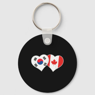 Porte-clés Coréen Coeur du drapeau canadien Corée du Sud Cana