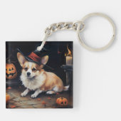 Porte-clés Corgi Citrouilles Halloween Épouvantable (Dos)