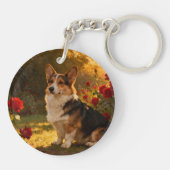 Porte-clés Corgi dans les Roses I (Dos)