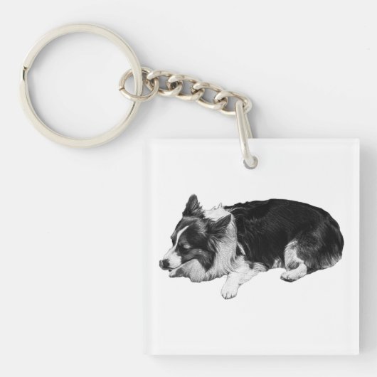 Porte-clés corgi doux et calme, (Devant)