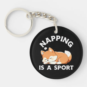 Porte-clés Corgi drôle qui fait une sieste est un sport pour