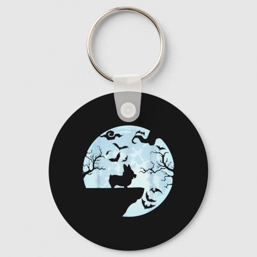 Porte-clés Corgi Et Halloween De Lune (Recto)