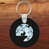 Porte-clés Corgi Et Halloween De Lune (Recto)