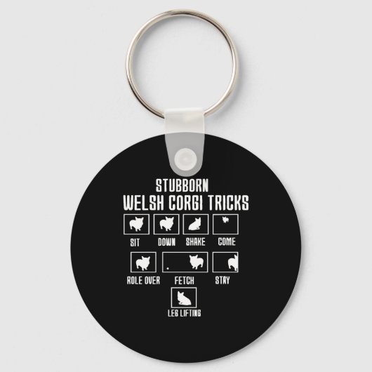 Porte-clés Corgi gallois têtu (Recto)
