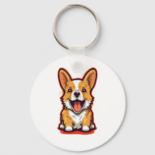 Porte-clés Corgi joyeux et mignon - Conception adorable pour