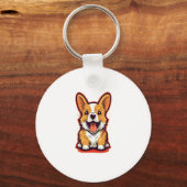 Porte-clés Corgi joyeux et mignon - Conception adorable pour (Recto)