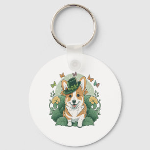 Porte-clés Corgi Lover Shamrock Jour de la Saint Patrick heur